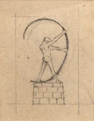 Uomo che tende un arco